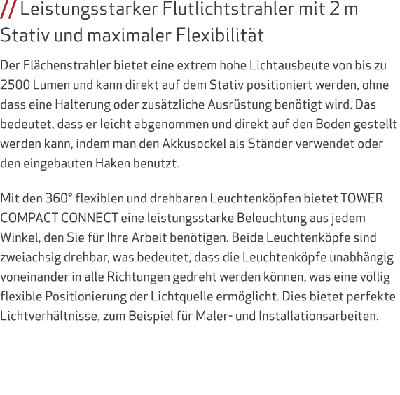 // Leistungsstarker Flutlichtstrahler mit 2 m Stativ und maximaler Flexibilit t Der Fl chenstrahler bietet eine extre...