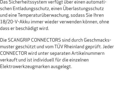 Das Sicherheitssystem verf gt ber einen automatischen Entladungsschutz, einen  berlastungsschutz und eine Temperatur...