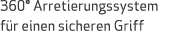 360° Arretierungssystem f r einen sicheren Griff 