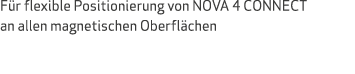 F r flexible Positionierung von NOVA 4 CONNECT an allen magnetischen Oberfl chen