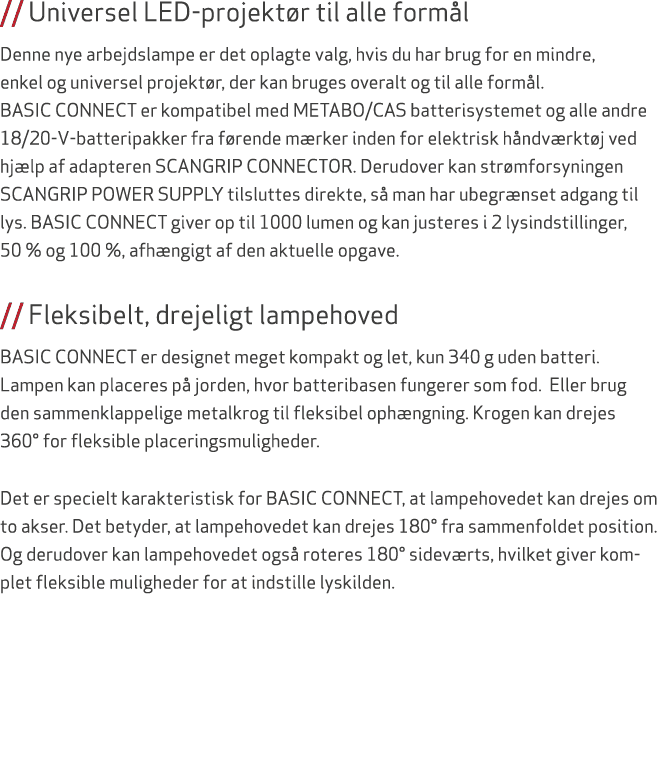 // Universel LED projekt r til alle form l Denne nye arbejdslampe er det oplagte valg, hvis du har brug for en mindre...