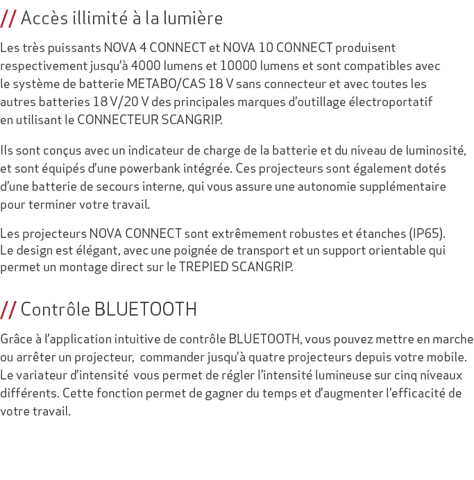 // Acc s illimit   la lumi re Les tr s puissants NOVA 4 CONNECT et NOVA 10 CONNECT produisent respectivement jusqu’ ...