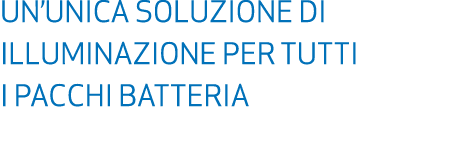 Un’unica soluzione di illuminazione per tutti i pacchi batteria