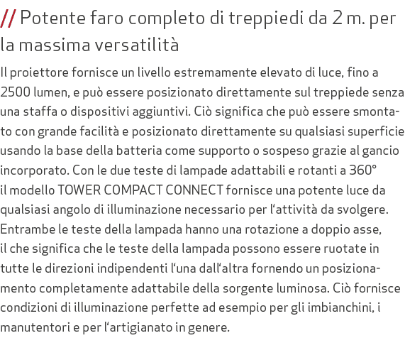 // Potente faro completo di treppiedi da 2 m. per la massima versatilit Il proiettore fornisce un livello estremamen...