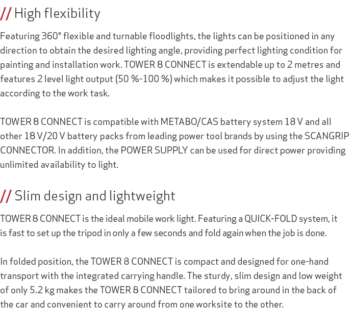 // High flexibility Featuring 360° flexible and turnable floodlights, the lights can be positioned in any direction t...