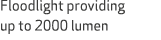 Floodlight providing up to 2000 lumen 
