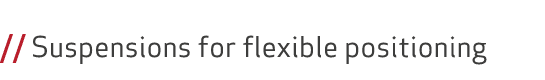  // Suspensions for flexible positioning 