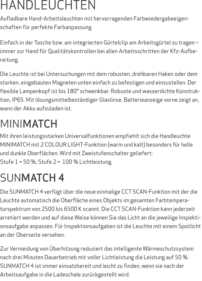 HANDLEUCHTEN Aufladbare Hand Arbeitsleuchten mit hervorragenden Farbwiedergabeeigenschaften f r perfekte Farbanpassun...