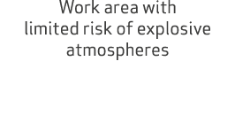 Work area with limited risk of explosive atmospheres