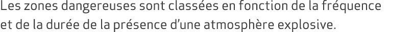 Les zones dangereuses sont class es en fonction de la fr quence et de la dur e de la pr sence d’une atmosph re explos...
