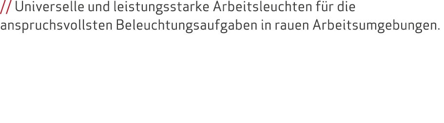// Universelle und leistungsstarke Arbeitsleuchten f r die anspruchsvollsten Beleuchtungsaufgaben in rauen Arbeitsumg...