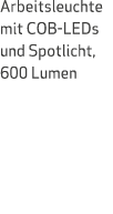 Arbeitsleuchte mit COB LEDs und Spotlicht, 600 Lumen
