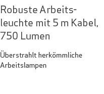 Robuste Arbeitsleuchte mit 5 m Kabel, 750 Lumen berstrahlt herk mmliche Arbeitslampen