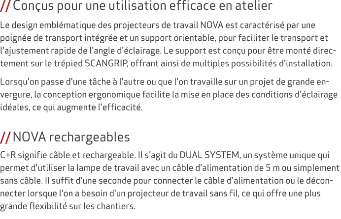// Con us pour une utilisation efficace en atelier Le design embl matique des projecteurs de travail NOVA est caract ...