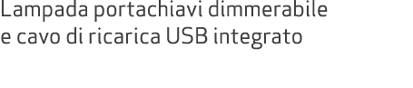 Lampada portachiavi dimmerabile e cavo di ricarica USB integrato