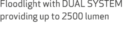 Floodlight with DUAL SYSTEM providing up to 2500 lumen